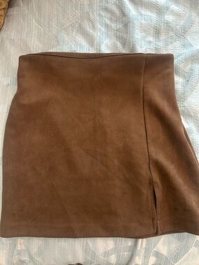 Forever 21 Brown Suede Mini Skirt